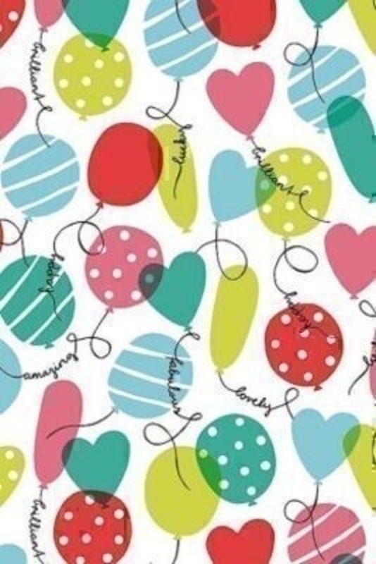 Multicoloured Balloons and Hearts Roll Wrap Marion by S
